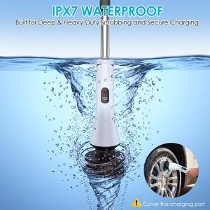 Multifunctional Electric Cleaning <b>Brush</b> <b>Extendable</b> Long Handle Rechargeable Scrubber Cordless Spin Scrubber for Bathroom Floor - Product Image 3