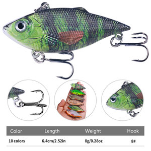 Hengjia เหยื่อปลอมตกปลา6.4ซม. 8g เหยื่อปลอมแข็งสั่นสั่นได้แบบสดใส - Product Image 2
