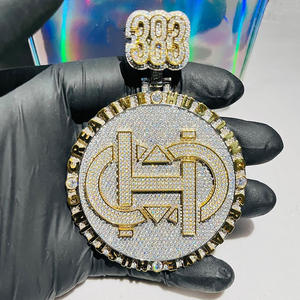 Perhiasan Hip Hop Rappers 925 perak murni liontin foto Vvs Moissanite berlapis emas Vvs Ename 3d Kustom es keluar liontin - Product Image 1