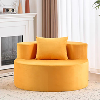 Canapé Chaise Longue Moderne en Tissu Rembourré avec Assise Profonde, Coussin Ergonomique, Dossier Courbé et Accoudoirs pour Salon et Chambre à Coucher