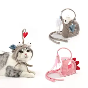 批发鱼互动猫玩具戴羽毛搞笑棒宠物互动运动玩具