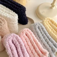 Chaussettes douillettes en gros avec nœud papillon, logo brodé personnalisé, chaussettes de sol moelleuses, chaussettes nuage doux et mignonnes