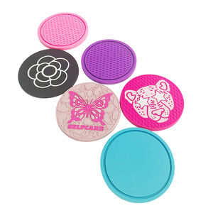 Printed PVC Silicone Cup Coaster <b>Round</b> Rubber Drink <b>Mat</b> Non Slip Heat Resistant <b>Table</b> Protector Pad for Daily Use - Product Image 6