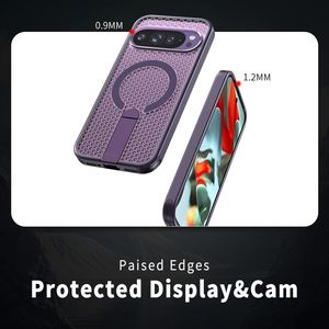 Funda Magnética con Rejilla de Enfriamiento para Teléfono 18, Color Morado, para Google <span class=keywords><strong>Pixel</strong></span> 9 10 11 Pro XL, Carcasa Transpirable con Soporte Oculto - Product Image 3
