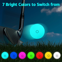 Balles de golf LED lumineuses activées par la lumière, 7 couleurs, pour sports nocturnes, sans minuterie, restent allumées, faciles à activer et à éteindre, cadeaux de golf parfaits