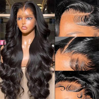 Pelucas de Cabello Humano con Ondas Suaves al por Mayor, Pelucas Frontales de Encaje Completo 360 para Mujeres Negras, Peluca Frontal de Encaje HD Transparente, Cabello Humano Peruano