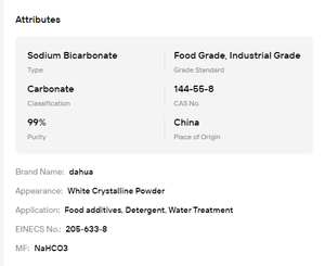 Bicarbonato de Sodio NaHCO3 con 99% de Pureza, Grado Alimenticio, Agente Levedante para Panadería, Aditivo Alimentario - Product Image 6
