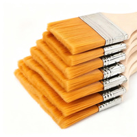 Ensemble de pinceaux plats en nylon multifonctionnels professionnels de la série Art, 12 types, manches en bois pour la peinture à l'acrylique, à l'huile et à l'aquarelle