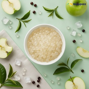 กรีนแอปเปิ้ลป๊อปปิ้งโบบา 490 กรัม แบบถ้วย ฮาลาล HACCP สำหรับร้านชานมไข่มุก รับผลิตแบบ OEM - Product Image 4