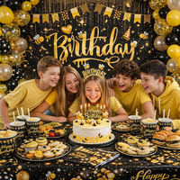 Ensemble de décoration pour fête d'anniversaire sur le thème de l'abeille, 202 pièces, ballons, toile de fond, vaisselle, kit de fête sur le thème de l'abeille tout-en-un pour les anniversaires en intérieur et en extérieur