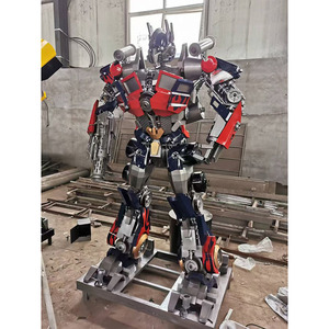 Precio de Fábrica, Enorme Estatua de Transformer de Acero Inoxidable, Estatua de Optimus Prime de Metal para Exteriores, Escultura de Iron Bumblebee con Luces LED - Product Image 4