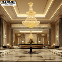 Lustre en métal et cristal pour villa, décoration rétro, restaurant, luminaire suspendu long pour escalier, plafond haut, salon