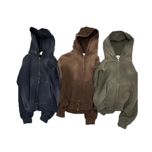 Sudadera con <span class=keywords><strong>Capucha</strong></span> para Hombre de Alta Calidad, Personalizada, con Efecto Desgastado Ácido, 100% Algodón French Terry, Lavado Descolorido por el Sol, Estilo <span class=keywords><strong>Oversize</strong></span>, para Otoño - Product Image 1