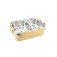 Boîte à lunch isotherme portable en titane pur à compartiments, étanche et scellée, pour étudiants et employés de bureau