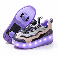 Chaussures à roulettes pour enfants, roues en PU, boucle rotative, baskets unisexes pour garçons et filles, chaussures de patinage d'extérieur, vente en gros