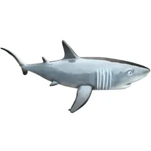 งานฝีมือเรซินไฟเบอร์กลาสรูปปั้นสัตว์รุ่น FRP รูปปั้นฉลามประติมากรรม
