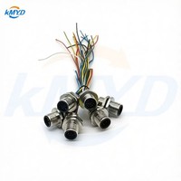 Connecteur étanche M12 D-Code 4 broches mâle-femelle à montage sur panneau avec verrouillage arrière, indice de protection IP67, pré-assemblé, câble Ethernet industriel 0,3 m 22AWG