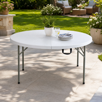 Table de patio pliante ronde de 1,5 m, personnalisable, idéale pour pique-nique, camping, fête – Vente en gros usine