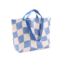 Sac de shopping en PP tissé laminé grand format, écologique et recyclé, avec fermeture éclair et poignée personnalisable