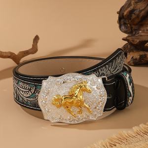 <span class=keywords><strong>Ceinture</strong></span> en <span class=keywords><strong>cuir</strong></span> personnalisée pour <span class=keywords><strong>homme</strong></span> avec boucle en alliage rétro de style ethnique vintage, longueur 105-125 cm, vente en gros d'usine - Product Image 1