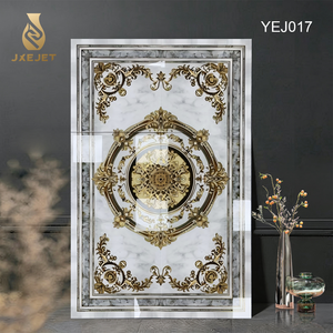 Baldosas de Porcelana Cristalizada Dorada Pulida con Diseño Floral 6 en 1, Medallones Cerámicos para Piso, Precio 1600x2400mm - Product Image 1
