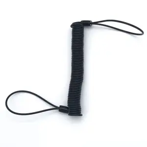 Factory Supply Elastic Cord Spiral Coiled Wire Cable Tool Lanyard with Colorful Plastic Sleeves