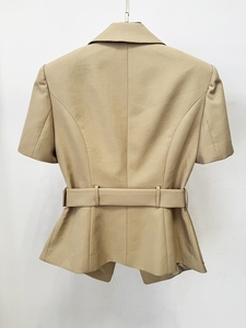 OUDINA Nuova Collezione Estiva Giacca Casual Monocolore con Maniche e Cintura Blazer per Donne - Product Image 3