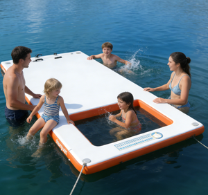 Grand tapis flottant gonflable en PVC et radeau pour quai maritime, auto-gonflant, usage commercial - Product Image 4