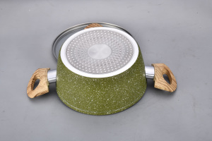 Casserole en aluminium forgé avec revêtement en marbre, antiadhésive, compatible avec les cuisinières à induction et à gaz, idéale pour la cuisine - Product Image 2
