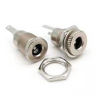 Prise DC femelle 12v avec fil fileté, montage sur panneau 2.5 5.5 2.1 5.5X2.1 MM DC-099 connecteur DC099