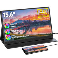 Moniteur LCD portable 4K de 15.6 pouces avec écran 3840x2160 IPS 600 Nit USB C HD Écran de jeu d'ordinateur pour voyage et PC