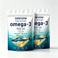 Prix Usine 3 Suppléments d'Huile de Poisson 1000mg 1200mg DHA EPA de Mer Profonde Capsules Molles Aromatisées au Citron 240 Capsules Vitamines