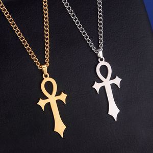 Myshape Acero inoxidable antiguo egipcio Ankh <span class=keywords><strong>Cruz</strong></span> collar clave vida protección <span class=keywords><strong>amuleto</strong></span> para Mujeres Hombres africanos cadenas joyería - Product Image 2