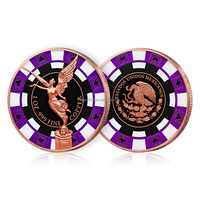 Badge souvenir personnalisé, pièce de collection en cuivre pur 999 de 1 once, pièce de défi, jeton de poker, ange ailé, impression UV couleur