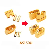 Connecteur Amass AS150U, tête banane 2,0 mm, 18AWG, anti-ignition avec broche de signalisation, pièces de prise étanche pour batterie au lithium
