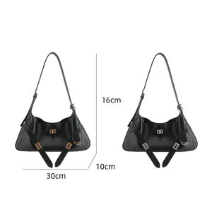 Bolsos de Moda para Mujer, Bolsos de Mano de Cuero Genuino con Forro, Bolsos de Lujo con una Sola Correa y Decoración de Letras para Dama - Product Image 6