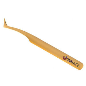 Obexa บางเฉียบสแตนเลส L ทองแหนบต่อขนตาแบบมืออาชีพพร้อมโลโก้ที่กำหนดเอง - Product Image 1