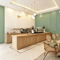 Design d'intérieur de café, comptoir de café en bois, présentoir, table de bar, mobilier personnalisé pour la décoration d'un café