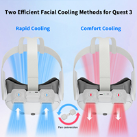 RGEEK pour Meta Quest 3 Cache-visage à circulation d'air avec ventilateur de refroidissement, masque d'interface faciale de remplacement pour casque VR Quest3