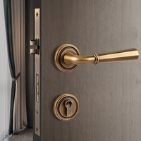 Offre Spéciale maison hôtel portes en bois serrures de porte magnétiques muettes et ensemble de serrures de poignée laiton antique doré
