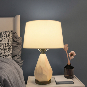 UL CUL Listed Custom Hotel Resin <strong>Bedside</strong> Table <strong>Lamp</strong> With Drum White Linen Shade USB E26 Socket For Living Room &amp; Bedroom LT-202