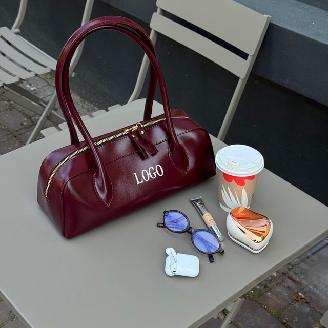 Custom Compact Stylish Elegant Work Small Structured Purse  Vegan Rectangle  Bag Eco Leather Handbag