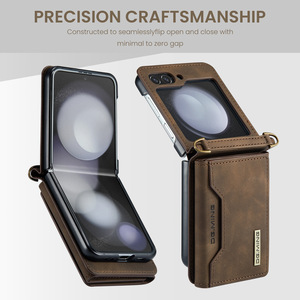 Leyi Đa Màu Sắc Trở Lại Trường Hợp Từ Ví Da Điện Thoại Drop Shipping Resistance Điện Thoại Bìa Đối Với Samsung Galaxy Z Lật 3 4 5 Di Động Trường Hợp - Product Image 2