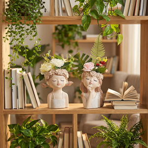 Vaso da Fiori Decorativo 'Girl Thinking' da 10 Pollici, Fioriera per Balcone e <span class=keywords><strong>Giardino</strong></span> con Foro di Drenaggio, Vasi da Esterno - Product Image 2