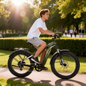 Bicicletta <span class=keywords><strong>Elettrica</strong></span> da Montagna con Pneumatici Fat da 26 Pollici, Motore Posteriore Brushless 48V 500W, Batteria Integrata al Litio 15AH - Product Image 2