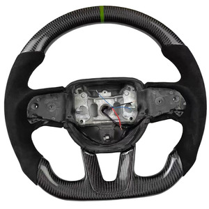 Volant de course personnalisé en fibre de carbone pour Dodge Charger <span class=keywords><strong>Challenger</strong></span> Hellcat SRT <span class=keywords><strong>RT</strong></span>, design sport en cuir Napa - Product Image 3