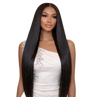 Bozhen 10A Cheveux Lisses 3 Paquets 30 Pouces Noir Naturel Fibre K-ThermSilk Douce au Toucher Tissage de Cheveux à Double Trame à Coudre 1b