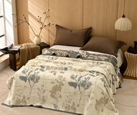 Couverture de lit jacquard en chanvre écologique quatre saisons Jacquard Floral Vine 200cm*230cm