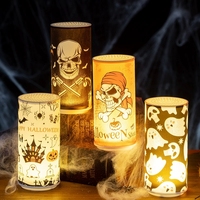 Bougies LED sans flamme pour Halloween, à piles, avec effet vacillant, pour décorer la table de fête effrayante, créer une ambiance de maison hantée