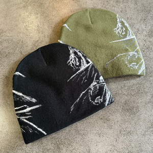 Gorro de Punto Jacquard Acrílico Retro de Doble Capa para Uso Diario, Festivales de Música y Streetwear, Estilo 2K, para Hombre y <span class=keywords><strong>Mujer</strong></span> - Product Image 3